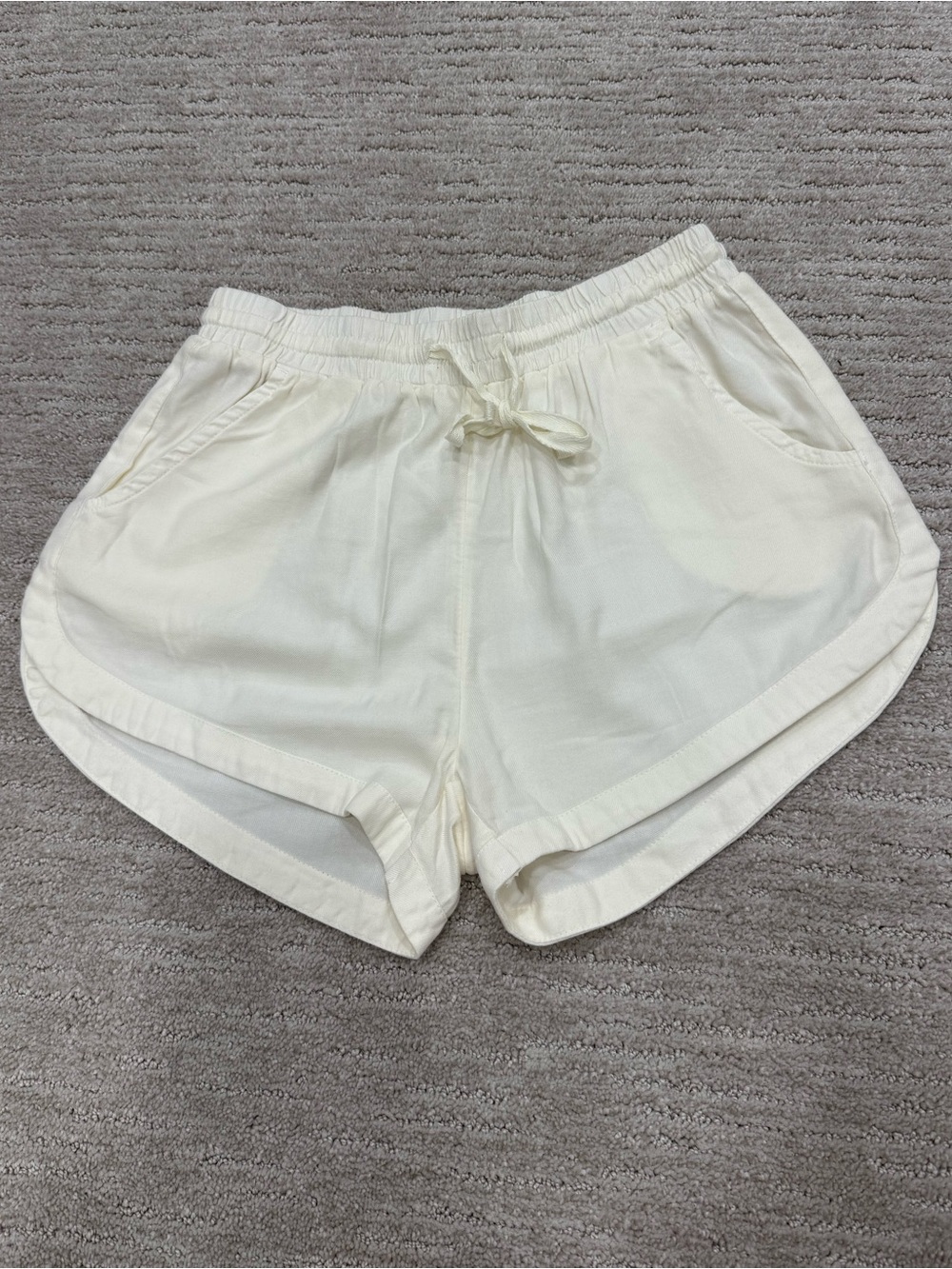 Billabong Cream Drawstring Athletic Shorts